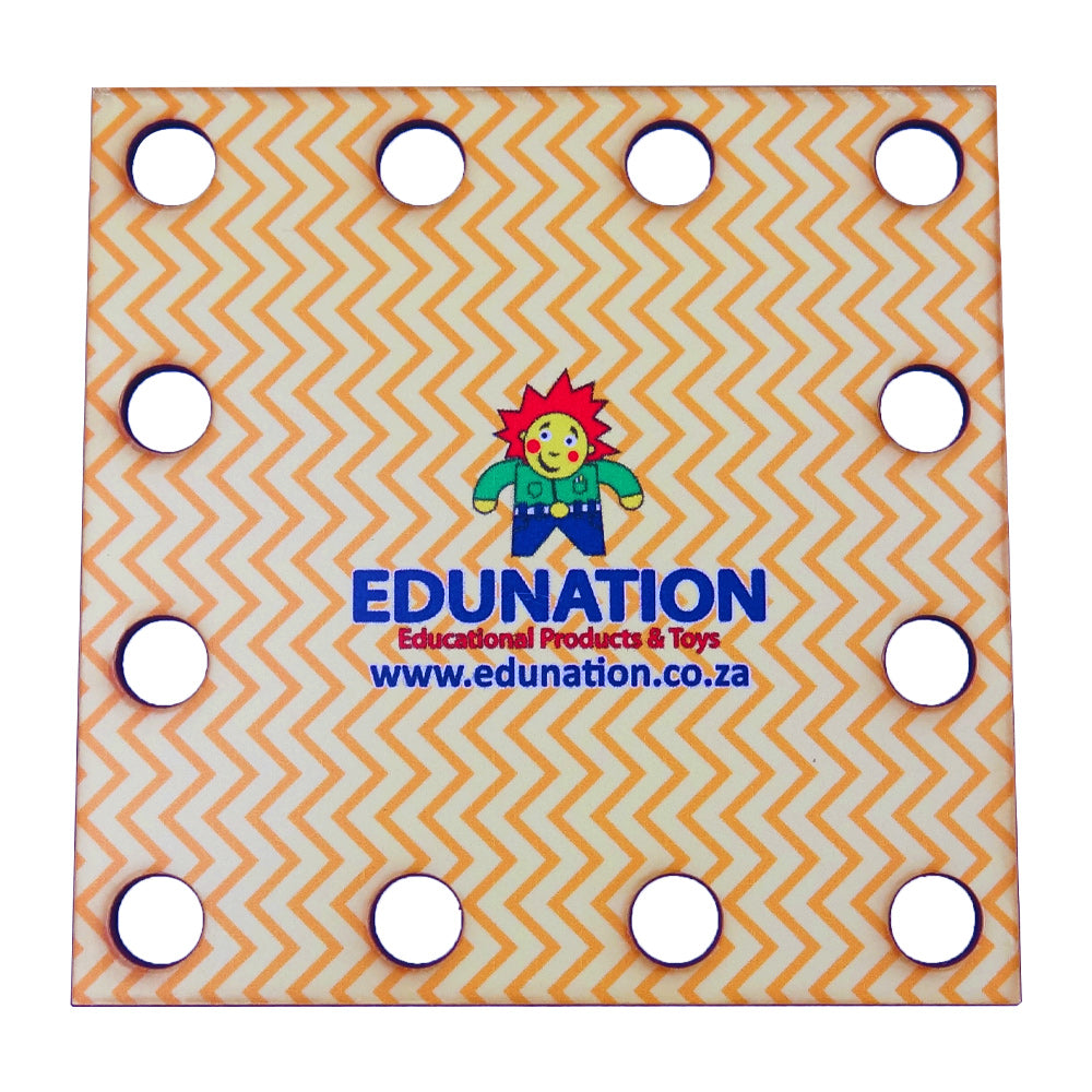 Wooden Threading Shape - Square - Yellow