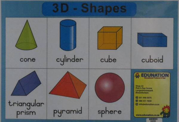 3D Shapes - Single Sided - Edunation South Africa
