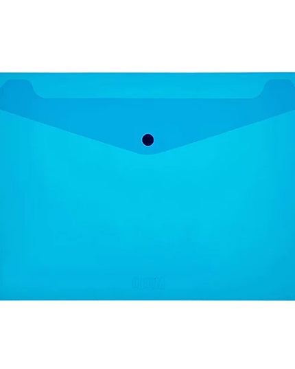 A4 Envelope With Button Blue