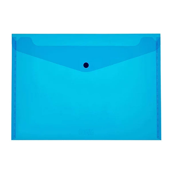 A4 Envelope With Button Blue