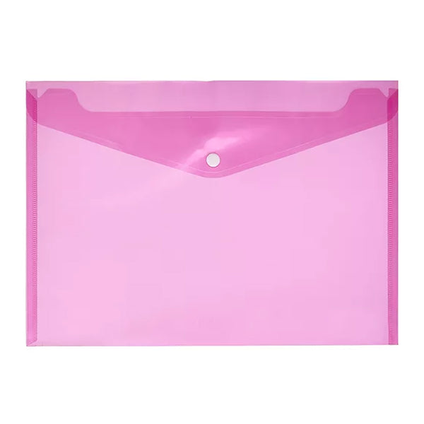 A4 Envelope With Button Pink