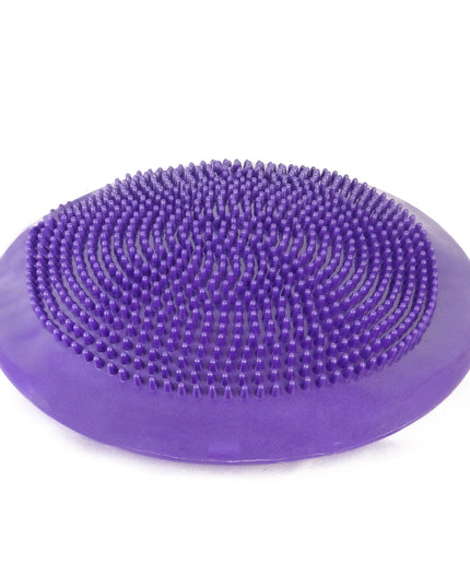 A collection of inflatable air cushions in various solid colors, each covered with raised nodules for grip.