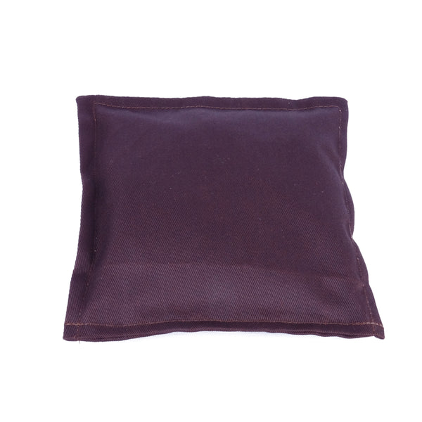 A brown bean bag with a size of 14cm x 14cm