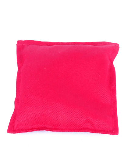 A red bean bag designed for educational and games purposes, measuring 11.5cm x 11.5cm.