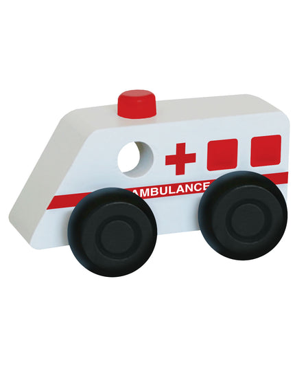 Wooden Car - White Ambulance