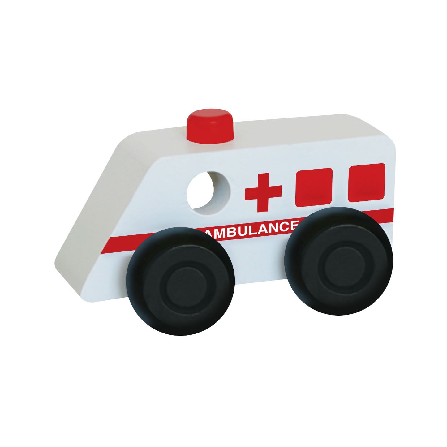 Wooden Car - White Ambulance