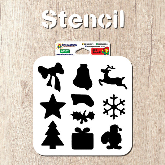 009 Stencil 16x16cm Christmas