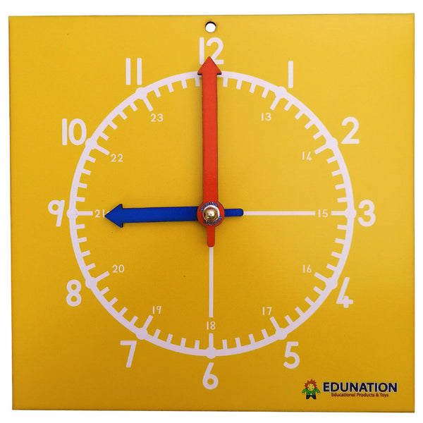 Clock Teacher 12 and 24 Hour - Yellow 1