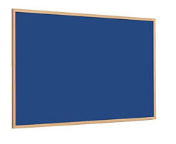 A blue felt board with a wooden frame, designed A3 size.