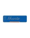 Blue / Cursive / With lines