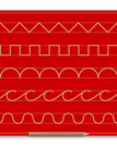Medium / Zig Zag Castle Scallops Cursive C Humps / Red