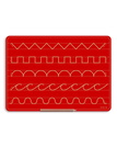 Medium / Zig Zag Castle Scallops Cursive C Humps / Red