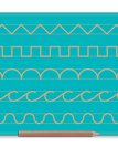 Aqua / Zig Zag Castle Scallops Cursive c Humps