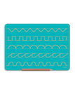 Aqua / Zig Zag Castle Scallops Cursive c Humps