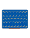 Blue / Zig Zag Castle Scallops Cursive c Humps