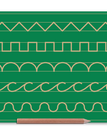 Green / Zig Zag Castle Scallops Cursive c Humps