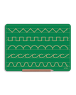 Green / Zig Zag Castle Scallops Cursive c Humps