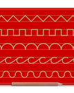 Red / Zig Zag Castle Scallops Cursive c Humps