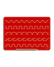 Red / Zig Zag Castle Scallops Cursive c Humps