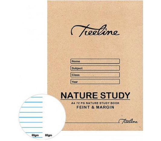 Nature Study Book 72p A4 Feint & Margin Treeline