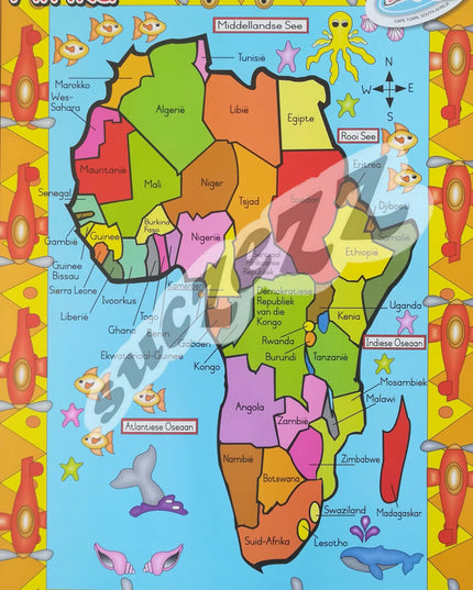 Muurkaart - Afrika