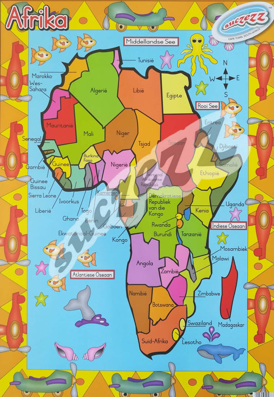 Muurkaart - Afrika