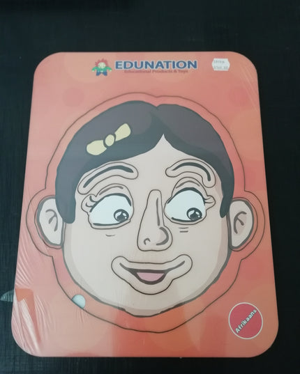 Wooden Puzzle Frame - Face Girl Afrikaans Edunation South Africa Body and Face Puzzles