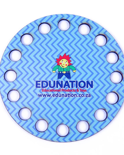 Wooden Threading Shape - Circle - Blue