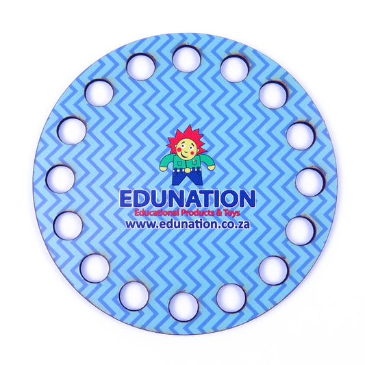 Wooden Threading Shape - Circle - Blue