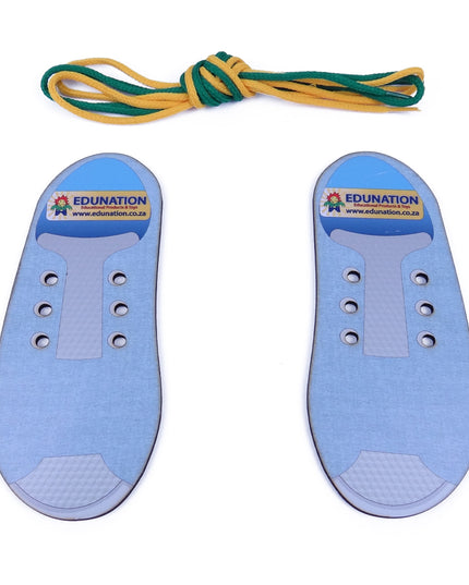 Lacing Shoes Blue + 2 Laces - Wooden