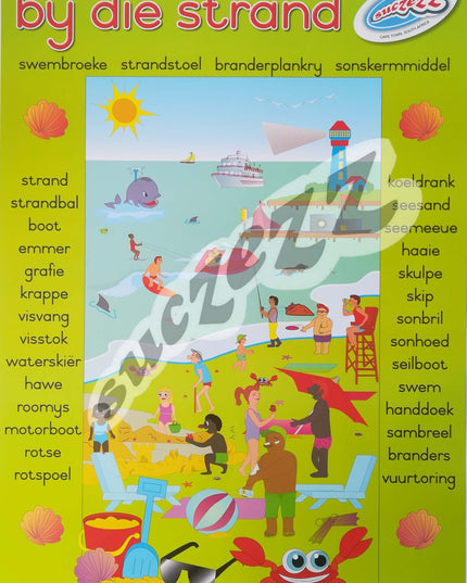 Muurkaart - By die Strand