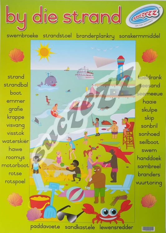 Muurkaart - By die Strand
