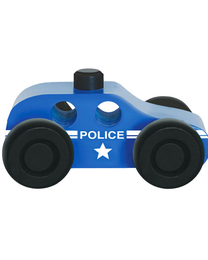 Wooden Car - Blue Police