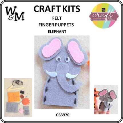 Craft Kit Felt Finger Puppet Elephant