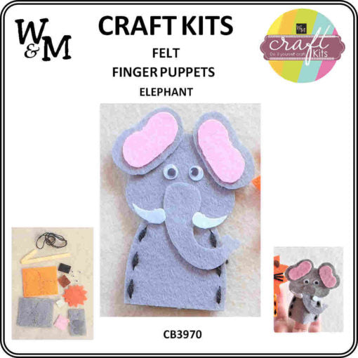 Craft Kit Felt Finger Puppet Elephant