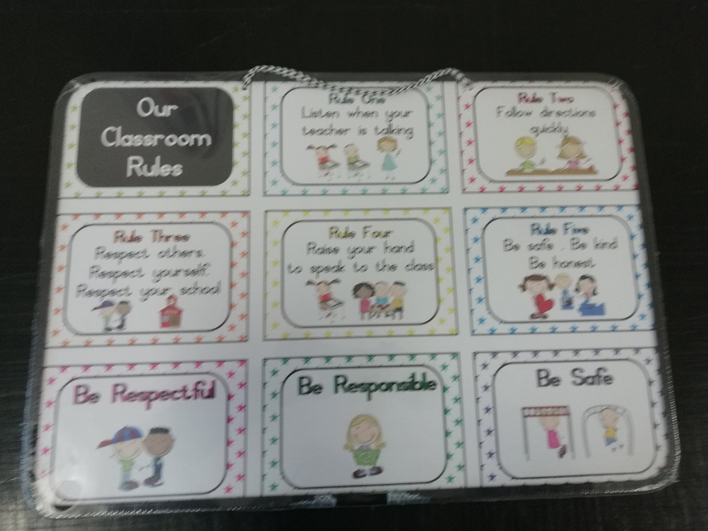 Magnetic Classroom Rules English - A2 (600x420mm)