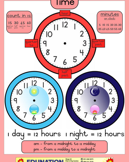 Time - Day and night - Double Sided - Edunation South Africa