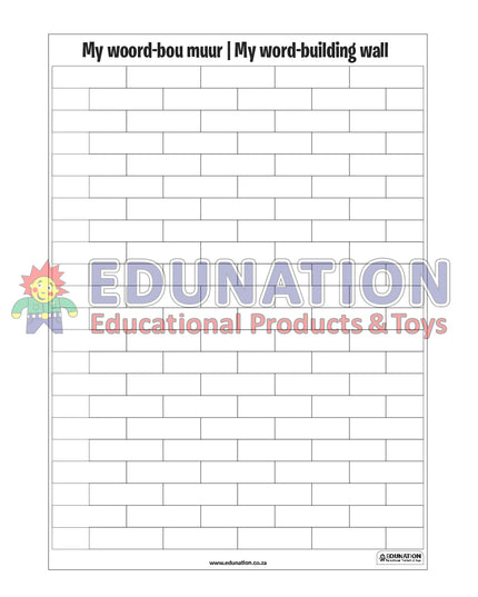 My woord-bou muur - My word-buildig wall - A3 Poster