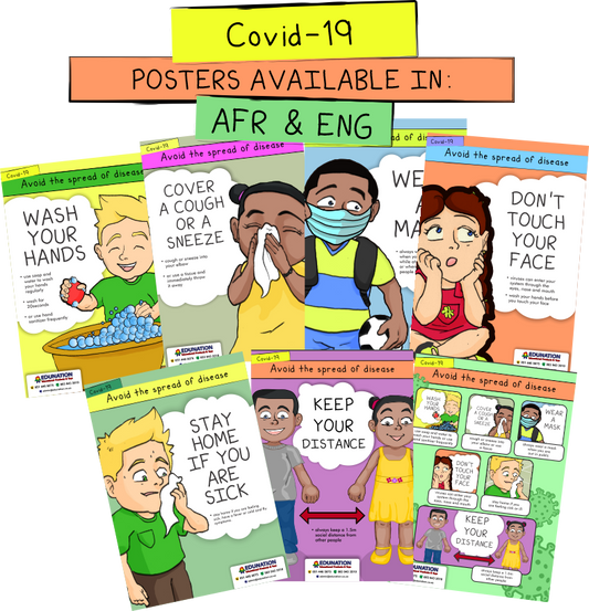 Covid-19 Muurkaarte A3 Poster Stel van 7