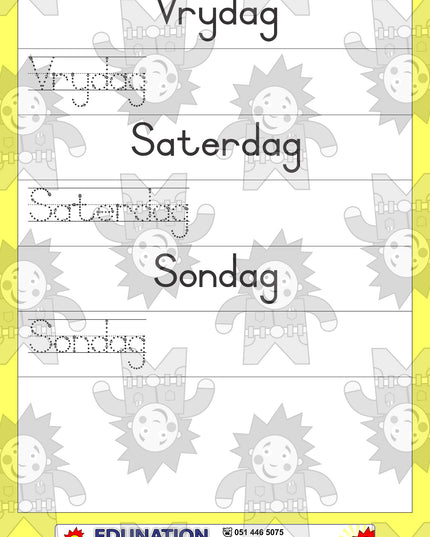 Dae van die week - Double Sided - Edunation South Africa