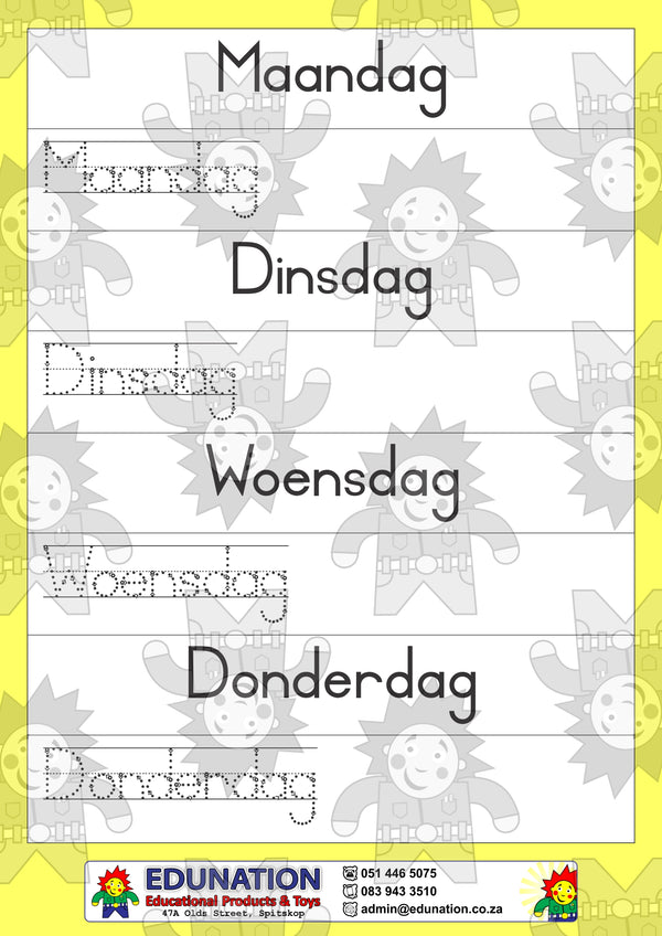 Dae van die week - Double Sided - Edunation South Africa
