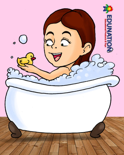 Wooden Puzzle Frame A4  - 20pc Bath Time Edunation South Africa A4 Frame Puzzles