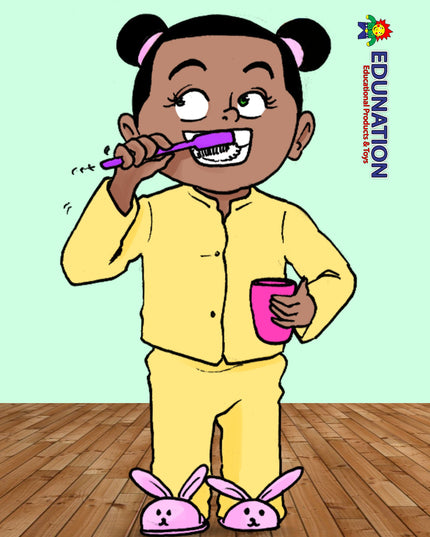 Wooden Puzzle Frame A4  - 24pc Brushing Teeth Edunation South Africa A4 Frame Puzzles