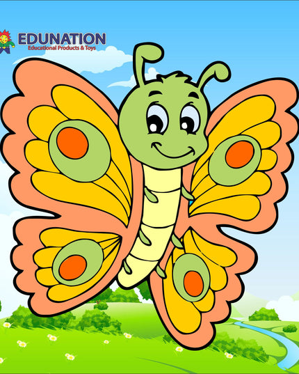 Wooden Puzzle Frame Square - 12pc Butterfly Edunation South Africa Square Frame Puzzles