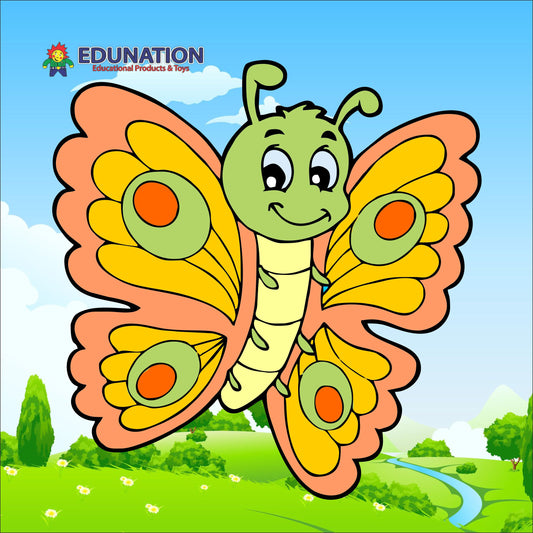 Wooden Puzzle Frame Square - 12pc Butterfly Edunation South Africa Square Frame Puzzles