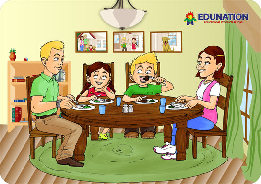 Wooden Puzzle Frame A3 - 36pc Family Dinner 1 Edunation South Africa A3 Frame Puzzles