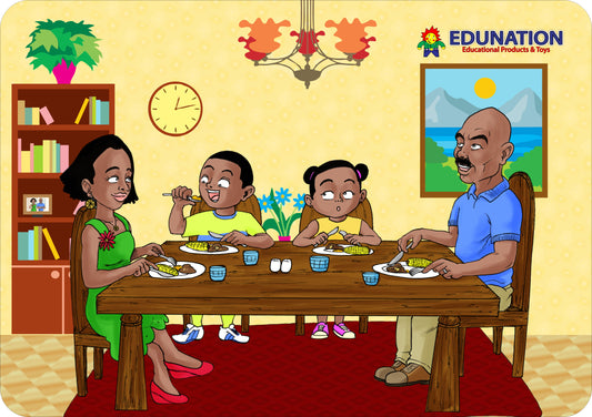 Wooden Puzzle Frame A3 - 40pc Family Dinner 2 Edunation South Africa A3 Frame Puzzles