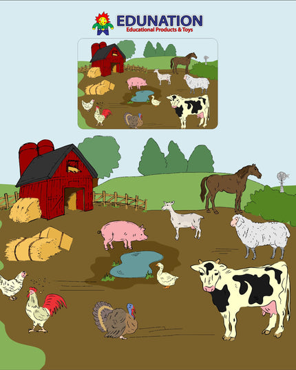 Wooden Puzzle Frame picture - 6pc Farm