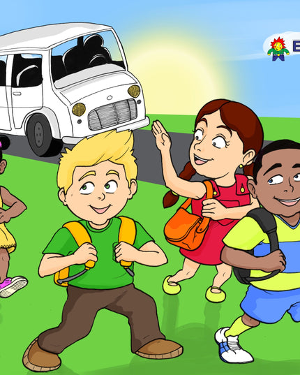 Wooden Puzzle Frame A4 - 6pc Arrive at School