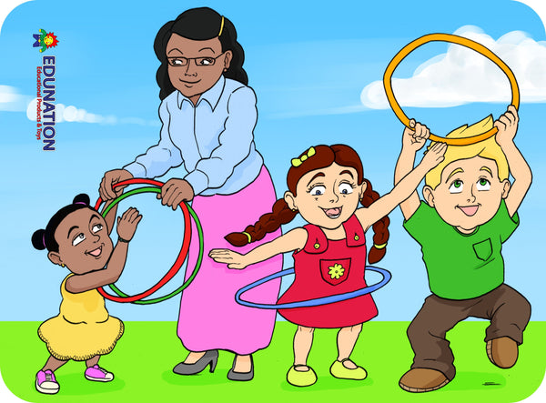 Wooden Puzzle Frame A4 - 12pc Hoola Hoop Edunation South Africa A4 Frame Puzzles